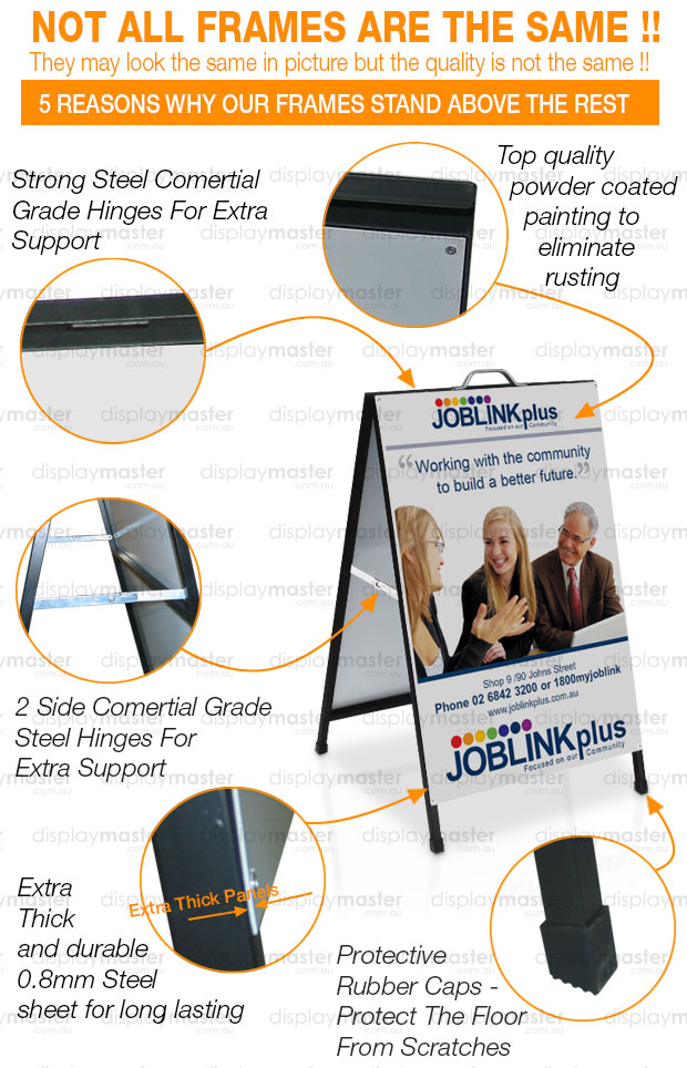 A-Frame sign, Sandwich board sign - Steel frame, Full colour Print