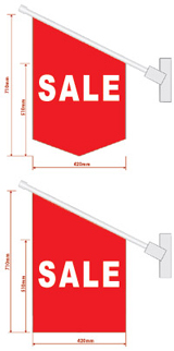 Point Of Sale Flag. Double Side Point Of Sale Flag