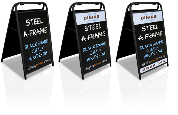 A-Frame sign, Sandwich board sign - Steel frame, BlackBoard