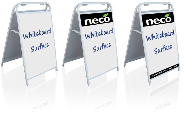 A-Frame sign, Sandwich board sign - Steel frame, whiteboard - whiteboard markers