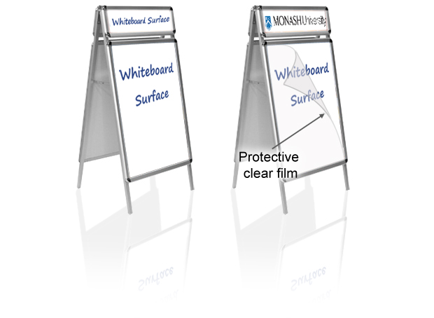 A-Frame sign, Sandwich board sign - Aluminium frame, Whiteboard - Whiteboard Markers
