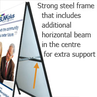 A-Frame sign, Sandwich board sign - Steel frame, Full colour Print