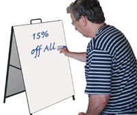 A-Frame sign, Sandwich board sign - Steel frame, whiteboard 