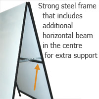 A-Frame sign, Sandwich board sign - Steel frame, whiteboard 