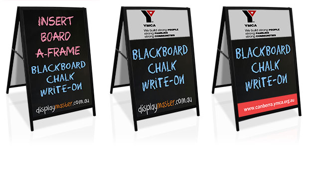 A-Frame sign, Sandwich board sign - Steel frame, Blackboard Insert