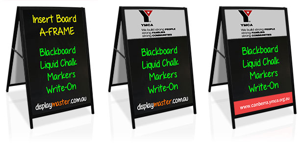 A-Frame sign, Sandwich board sign - Steel frame, Blackboard Insert