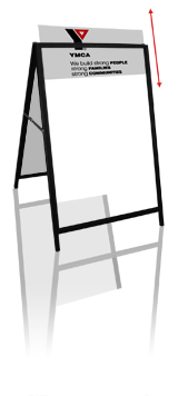 A-Frame sign, Sandwich board sign - Steel frame, Whiteboard Insert - whiteboard markers