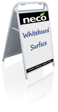 A-Frame sign, Sandwich board sign - Steel frame, whiteboard - whiteboard markers