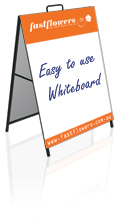 A-Frame sign, Sandwich board sign - Steel frame, whiteboard - whiteboard markers