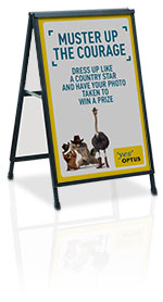 A-Frame sign, Sandwich Board Bign - Steel Frame, Conflute Insert