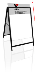 A-Frame sign, Sandwich board sign - Steel frame, Whiteboard Insert - whiteboard markers