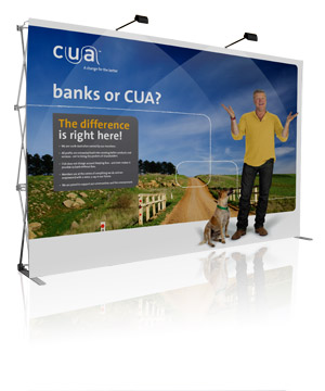 Popup Display, Pop Up Display, Wall Display - Fabric, Velcro PopUp Display